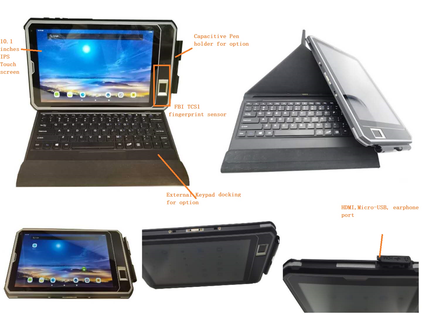 IP68 Military biometric fingerprint tablet