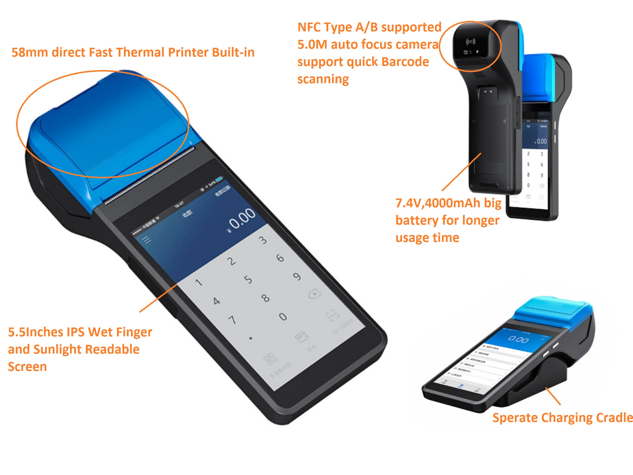 4G Android Retailing POS 