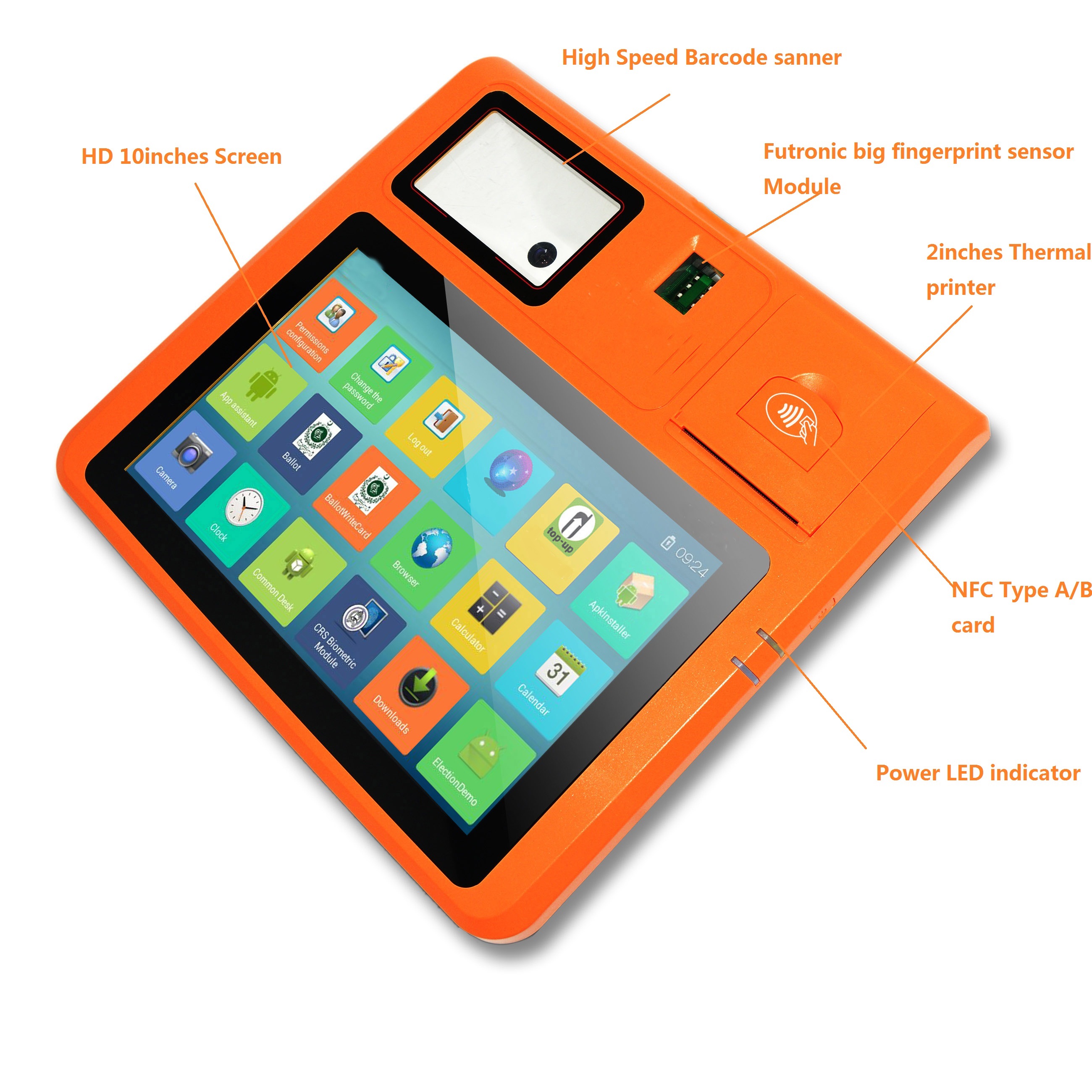 4G android MPOS with fingerprint