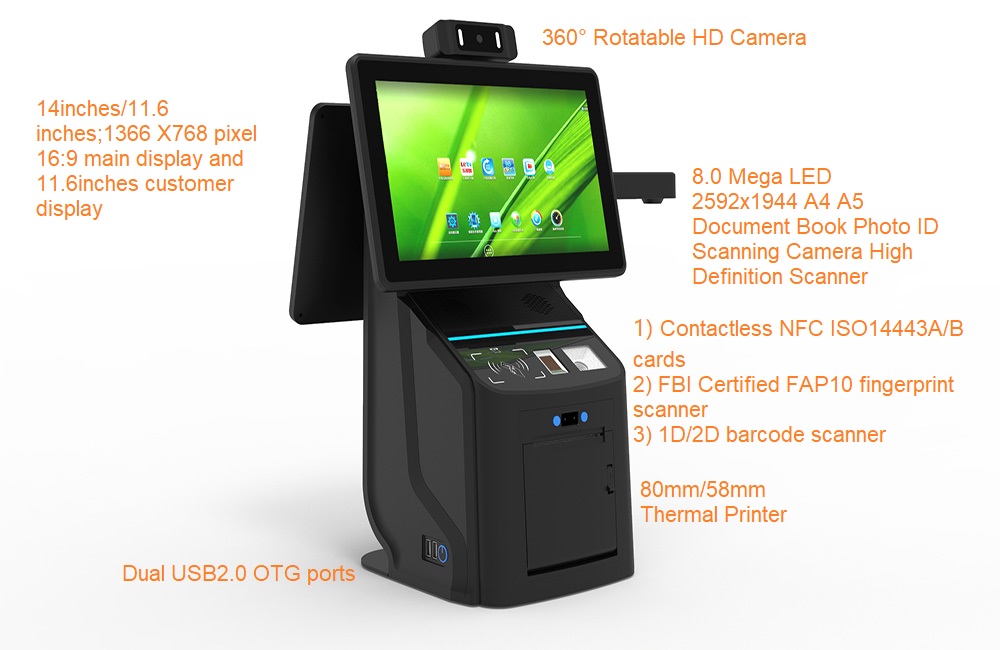 All in one biometric android bank visitor Management system