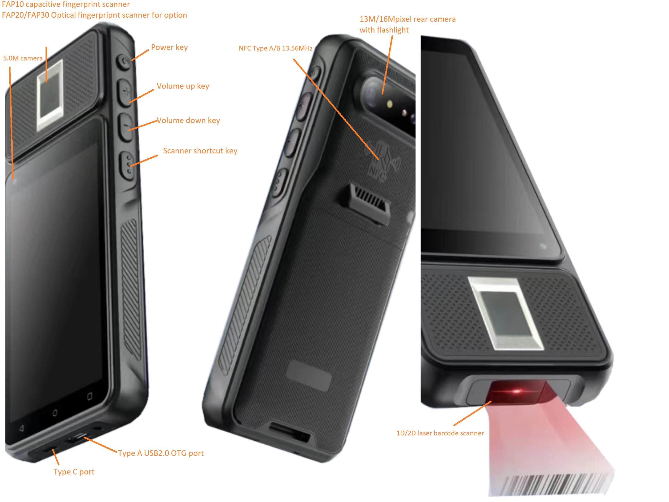 Portable android fingerprint scanner 