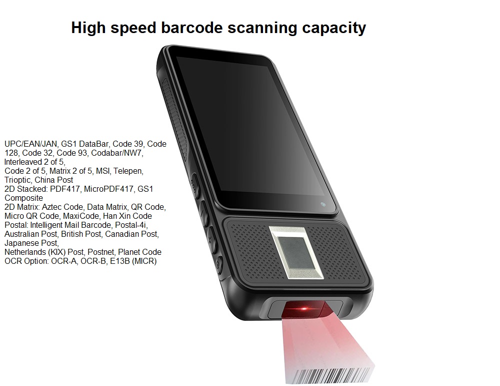 Android fingerprint barcode scanner
