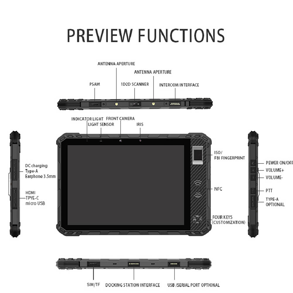 IP68 android biometric tablet