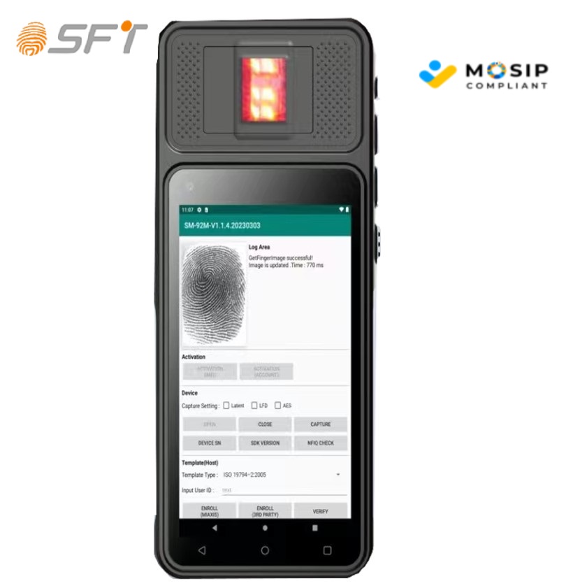 Mosip certified fingerprint PDA