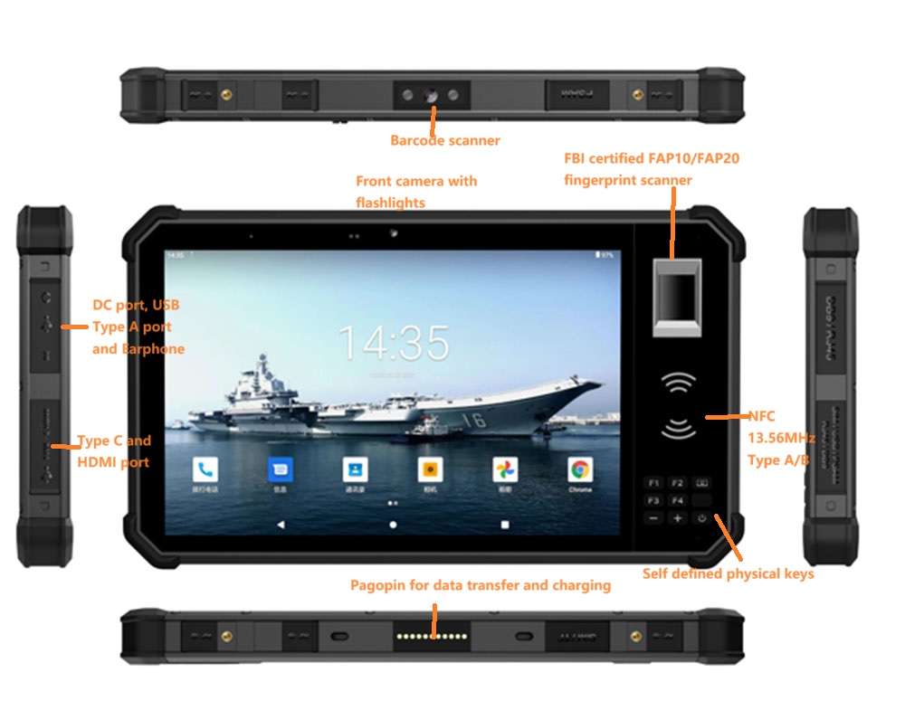 IP68 Biometric Tablet