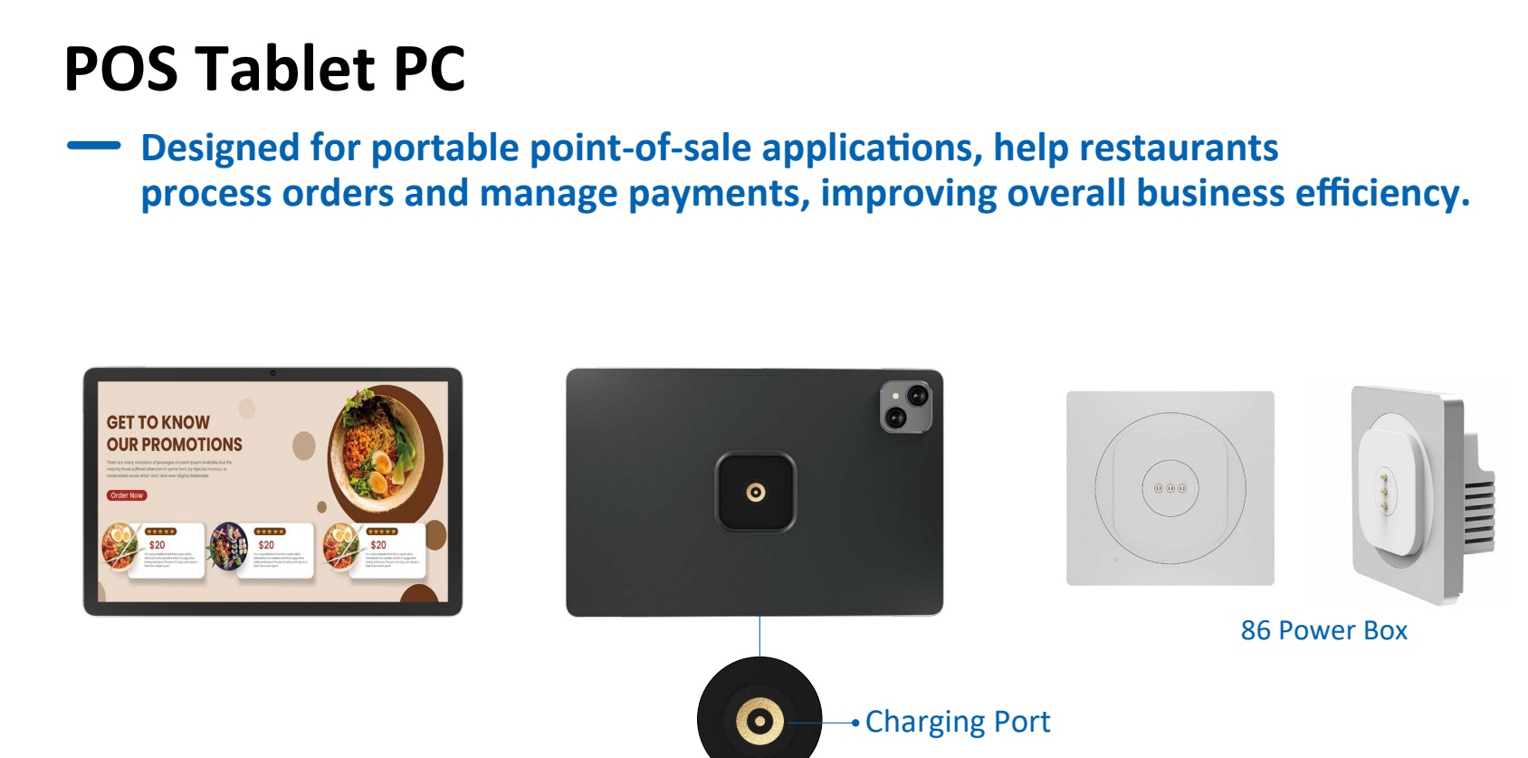 Android pos tablet with 86 power box charging Android pos tablet with 86 power box charging