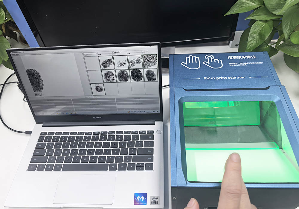 rolling finger scanner