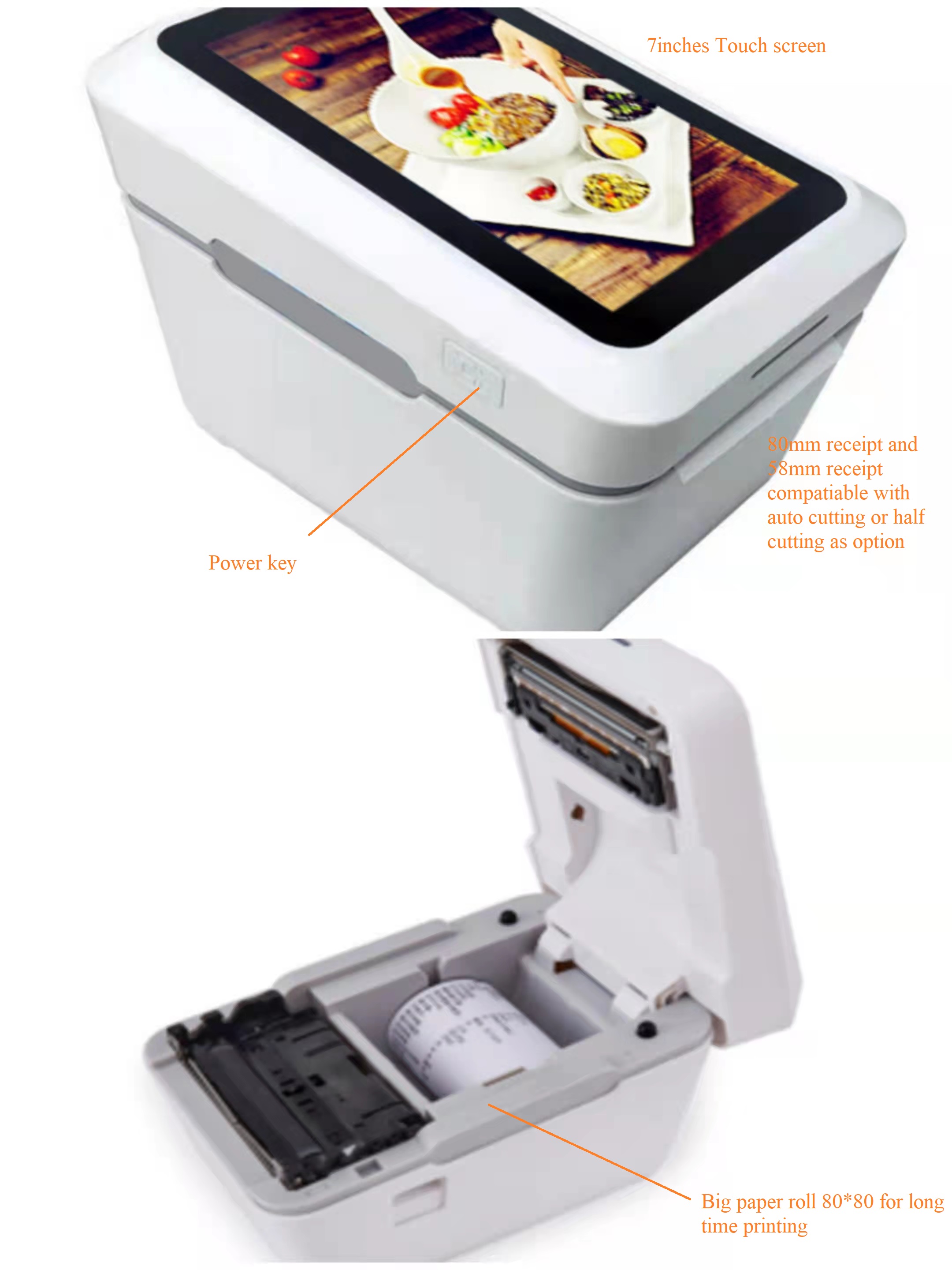 SFT 4G Android  Tablet Cashier with Integrated 80mm Printer 